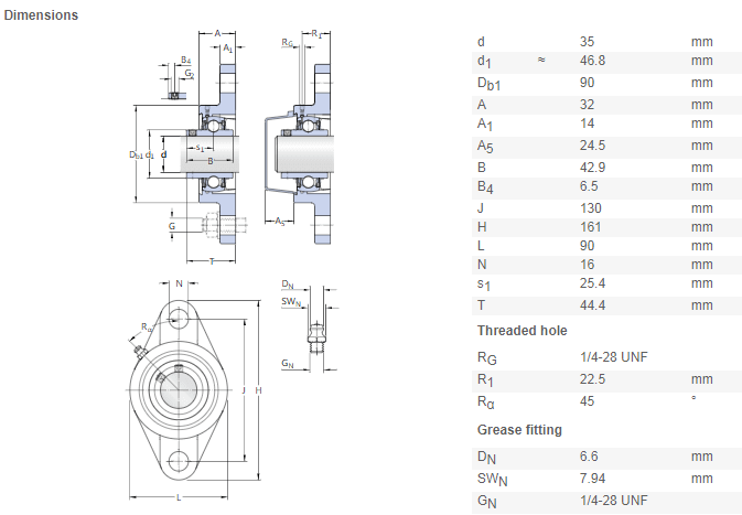 ucfl207 bearing drawing