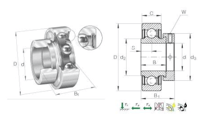 UK215 bearing drawing