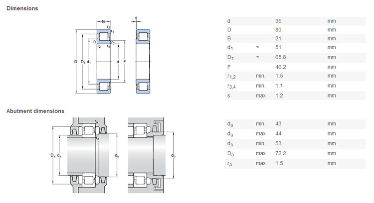 nj 307 bearing high quality