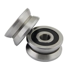 What is the design points for bearing with groove in outer race?