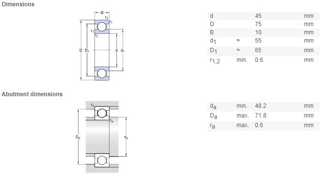 16009 bearing drawing