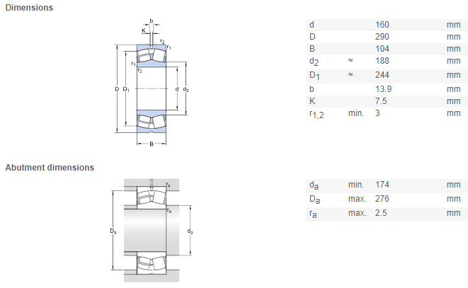 23232 bearing drawing