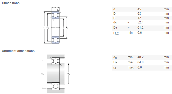 61909 bearing drawing