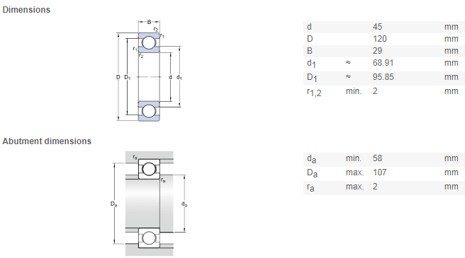 6409 bearing drawing