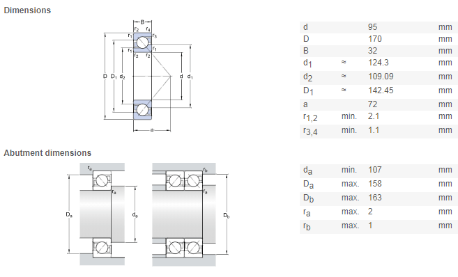 7219 bearing drawing