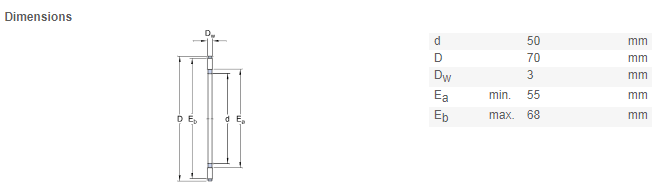 AXK 5070 bearing drawing