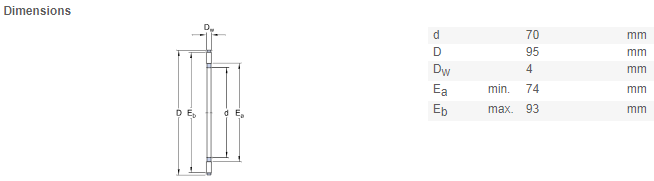 AXK 7095 bearing drawing