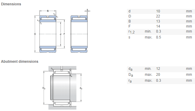 NA4900 bearing drawing