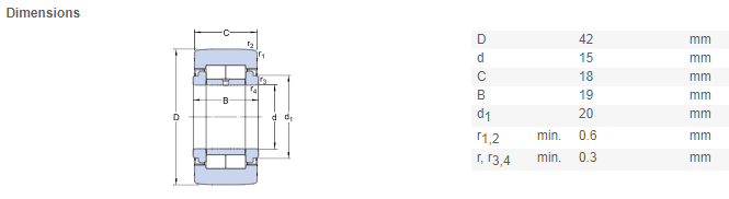 NUTR 1542 bearing drawing