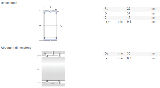 RNA4904 bearing drawing