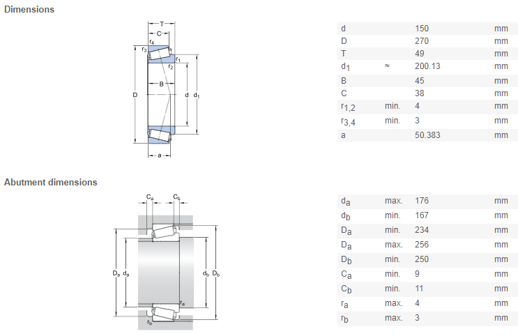 30230 bearing drawing