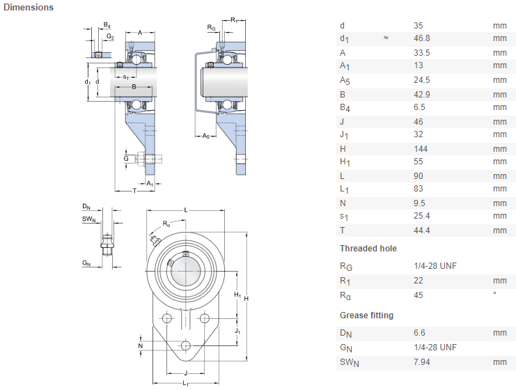 ucfb207 bearing drawing