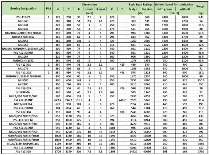 n204 bearing related specifications