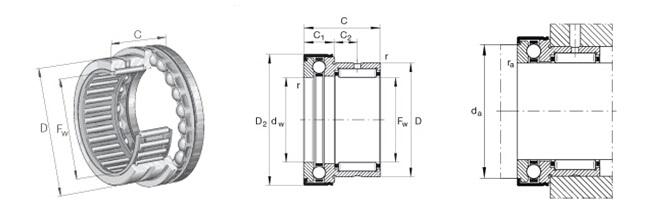 combined needle roller thrust bearing drawing
