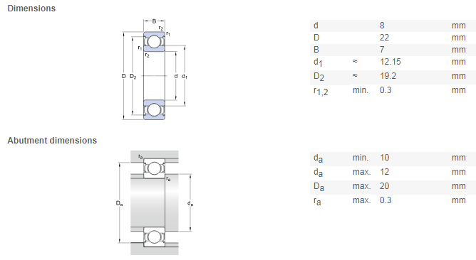 bearing drawing hybrid ceramic 608