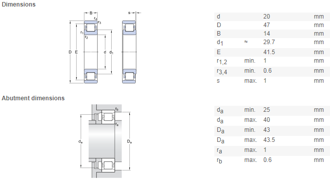 n204 bearing drawing