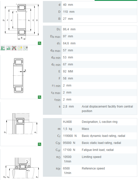 cylindrical roller bearing manufacturers drawing