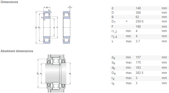 nu328 bearing drawing