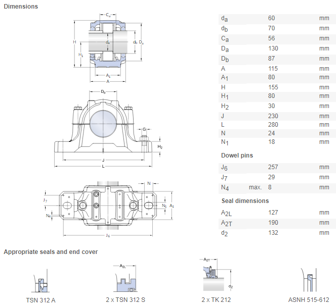 self aligning pillow block bearing drawing