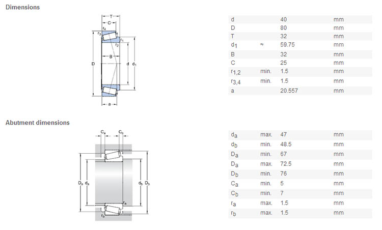 high quality 33208 bearing