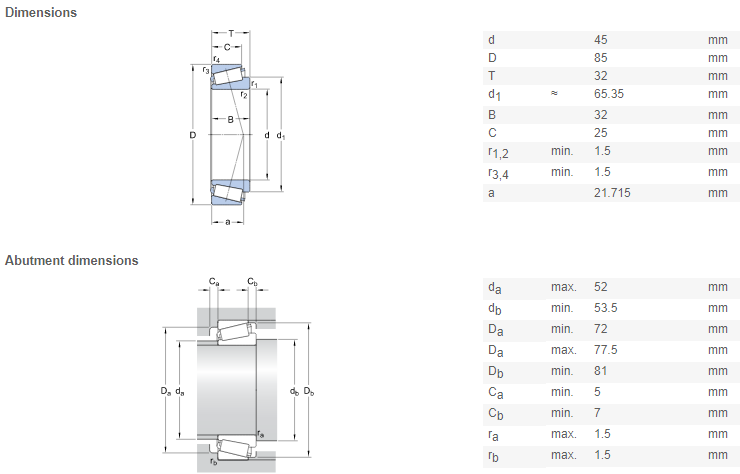 bearing 33209 drawing