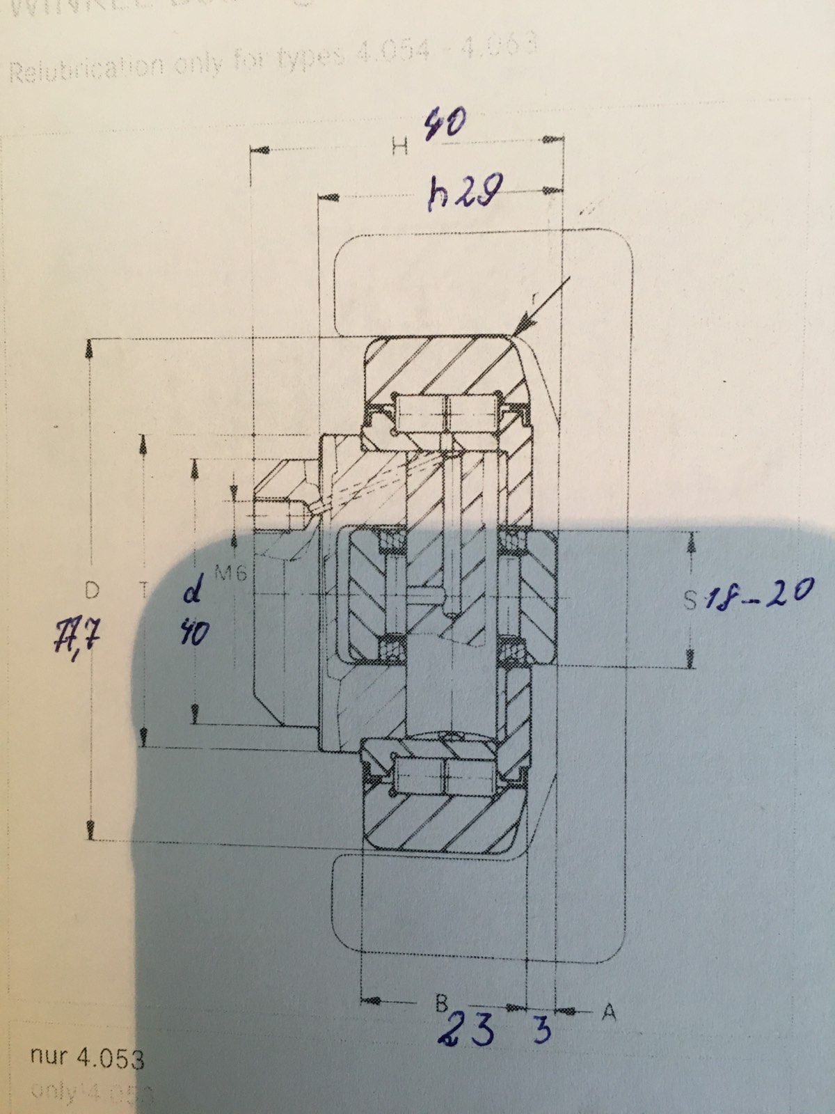 NUR 4.053 forklift roller bearing