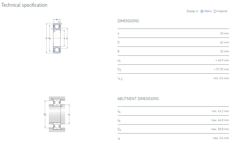 6908 bearing drawing