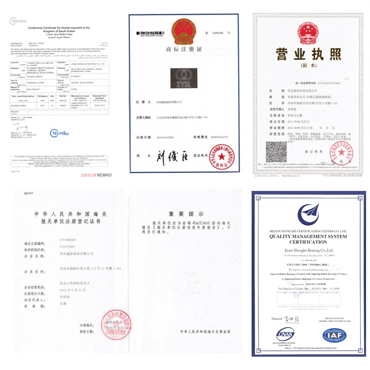 Full steel SB206 bearing certificates