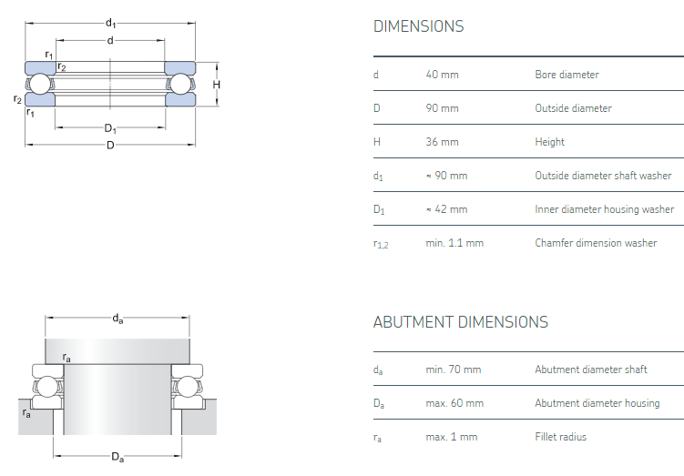 51408 bearing drawing