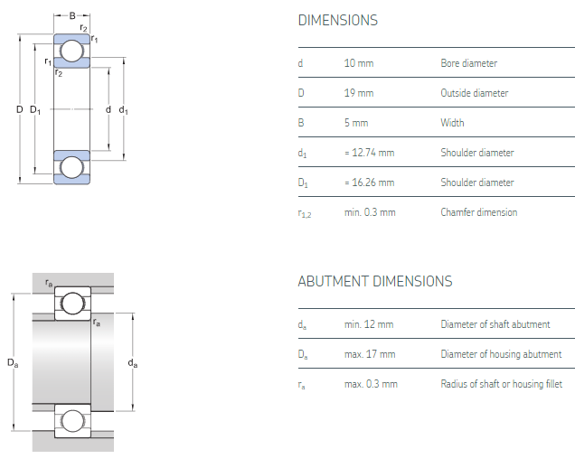 zirconium oxide bearings 61800 drawing