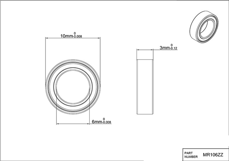 mr106zz bearing drawing