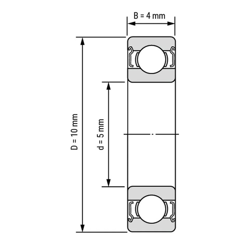 mr105zz bearing drawing