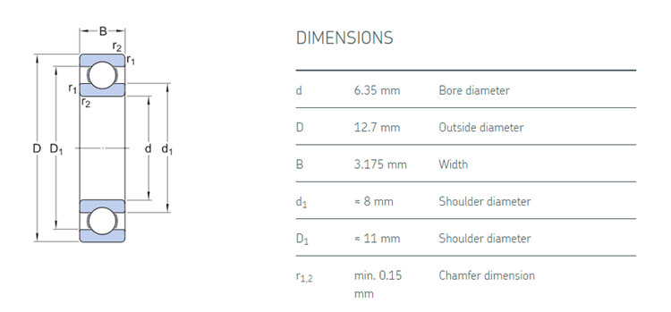 r188 bearing specifications