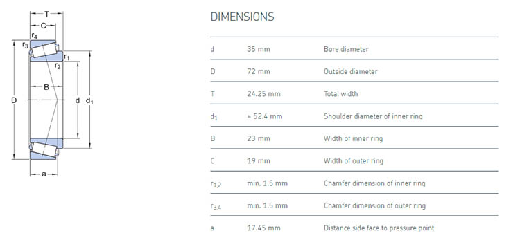 original 32207 bearing