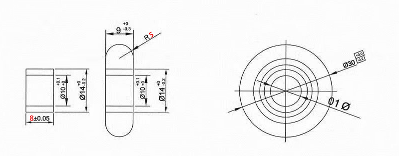 Teflon coated bearings 63900 ZZ drawing