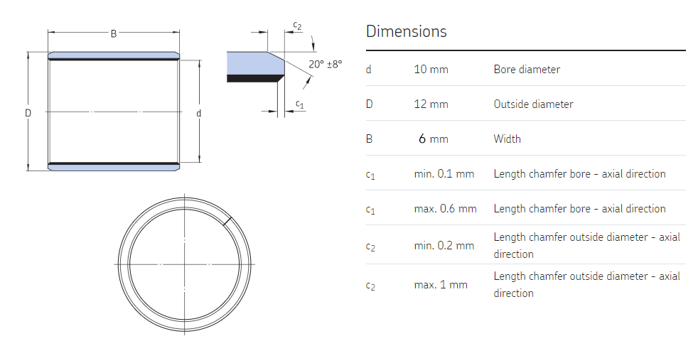 DU Bushing drawing