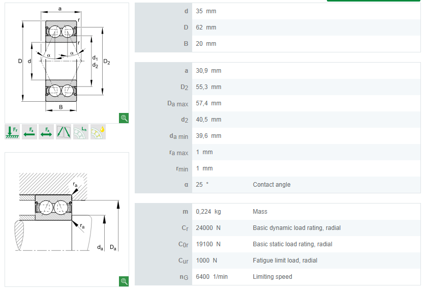 3007 bearing datasheet