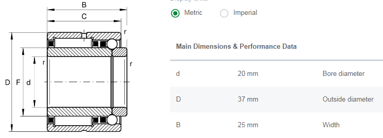 NKIB5904-XL bearing drawing