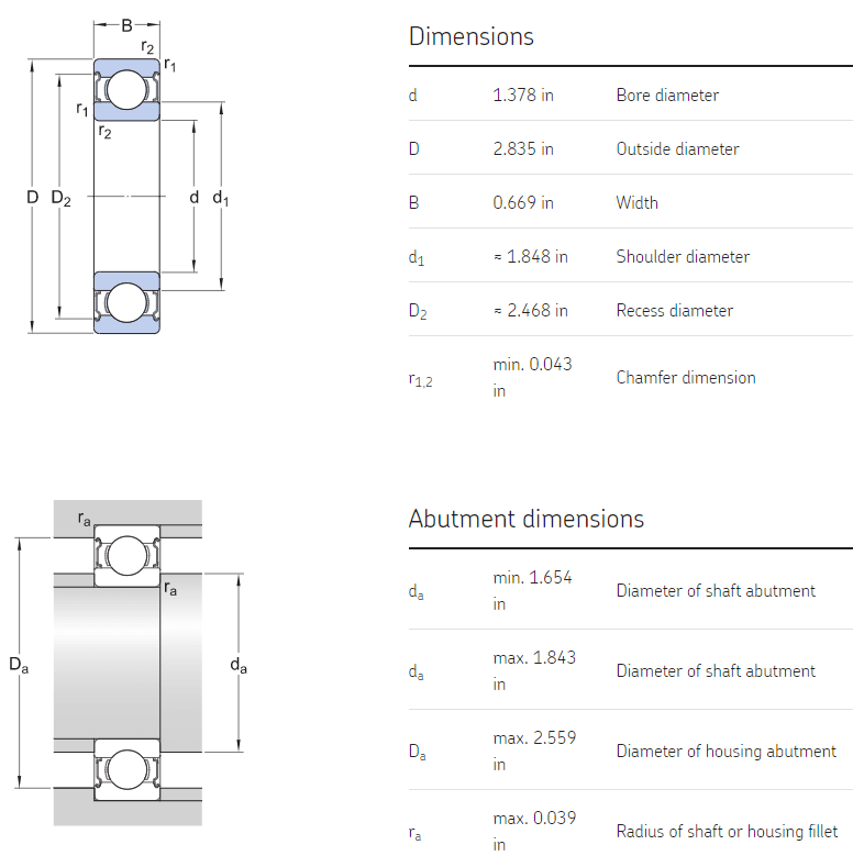 6207 zz bearing drawing