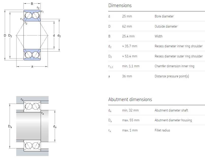 3305 bearing drawing