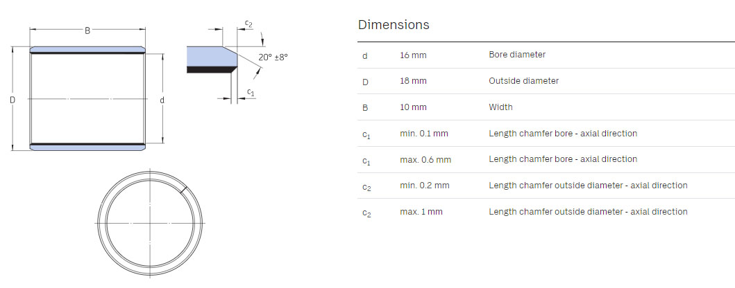 DU bushing 16-18-10mm