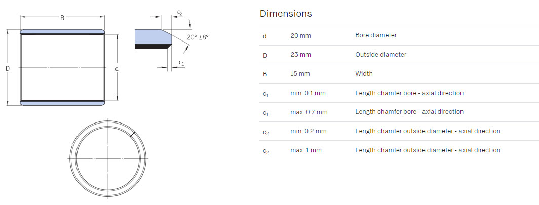 DU bushing 20-23-15mm