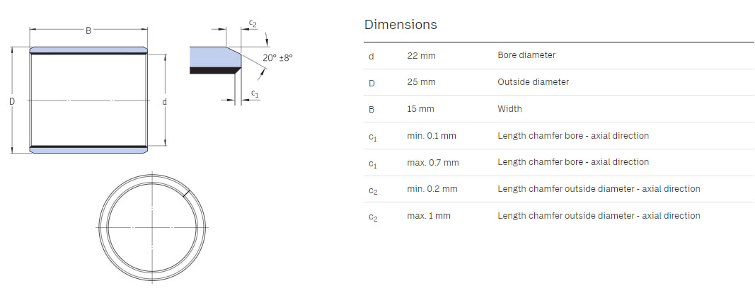 DU bushing 22-25-15mm