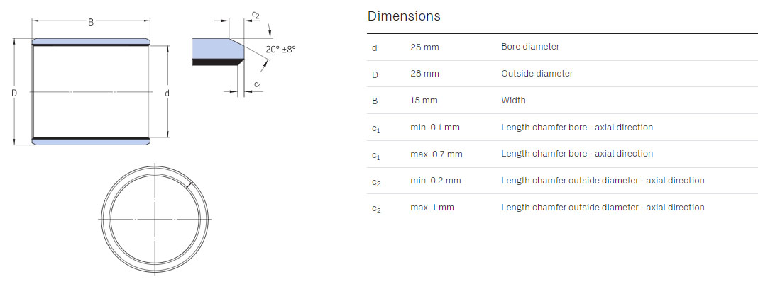 DU bushing 25-28-15mm