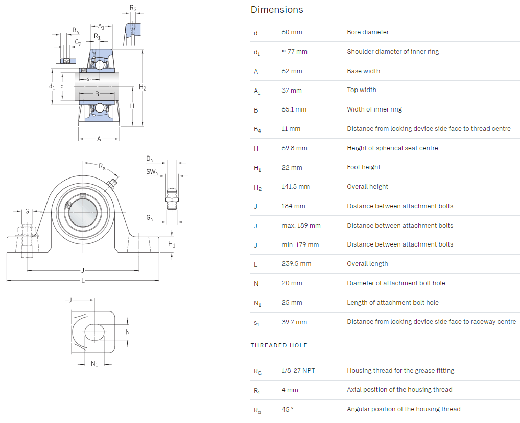 UCP212 drawing