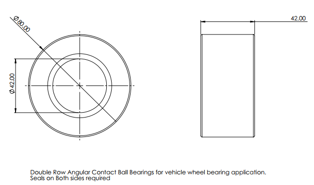 DAC42800042 wheel hub bearing drawing