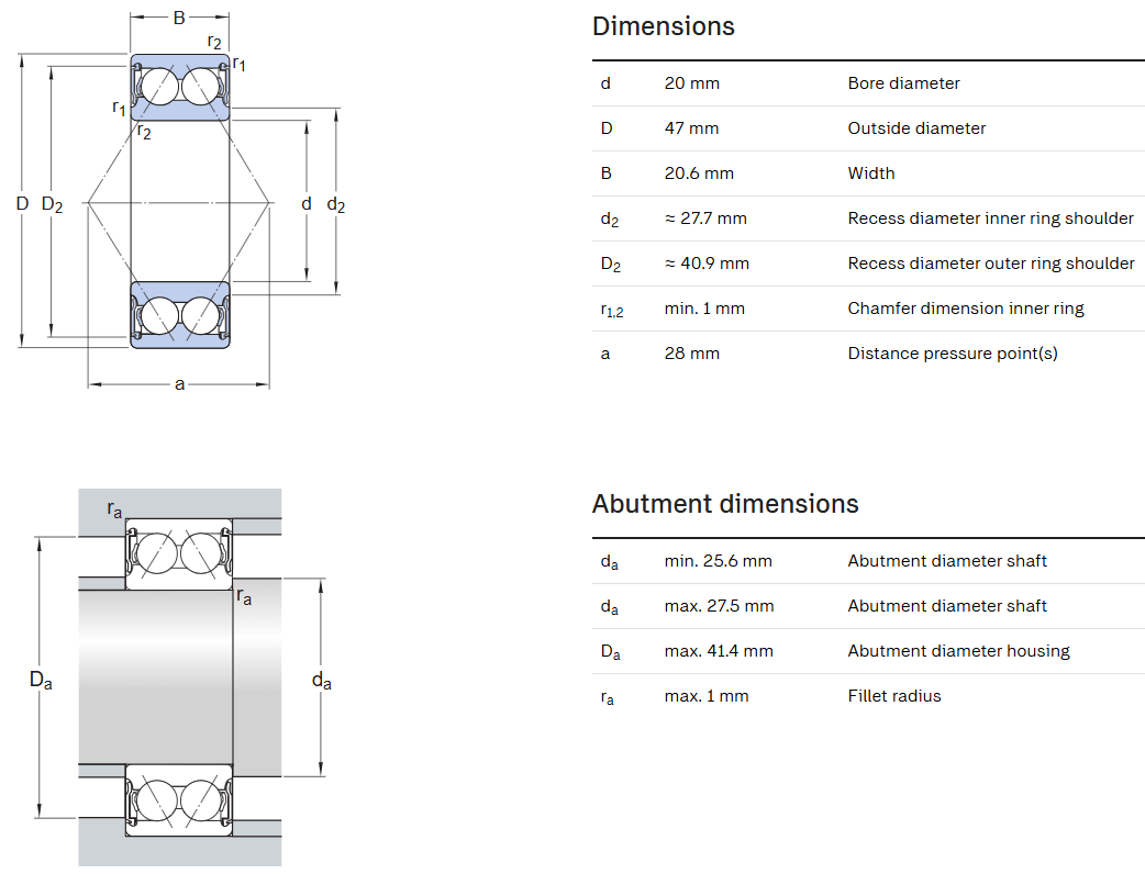 5204 bearing drawing