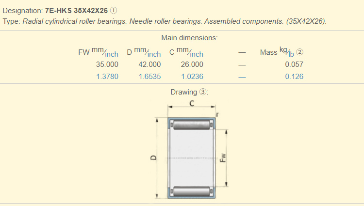 7E-HKS Needle Roller Bearing