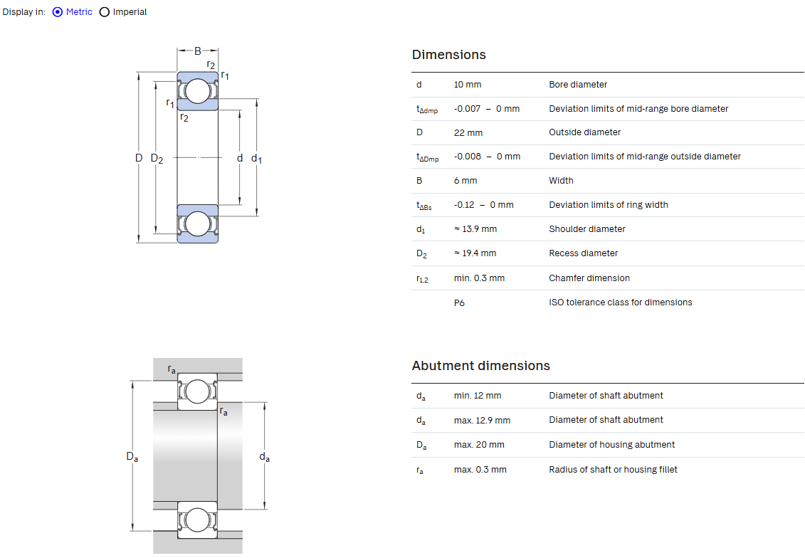 6900 bearing drawing