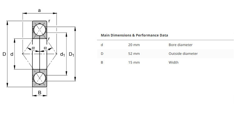 QJ304-XL-MPA Four-point Contact Bearing
